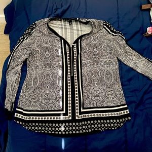 Black and White Blouse